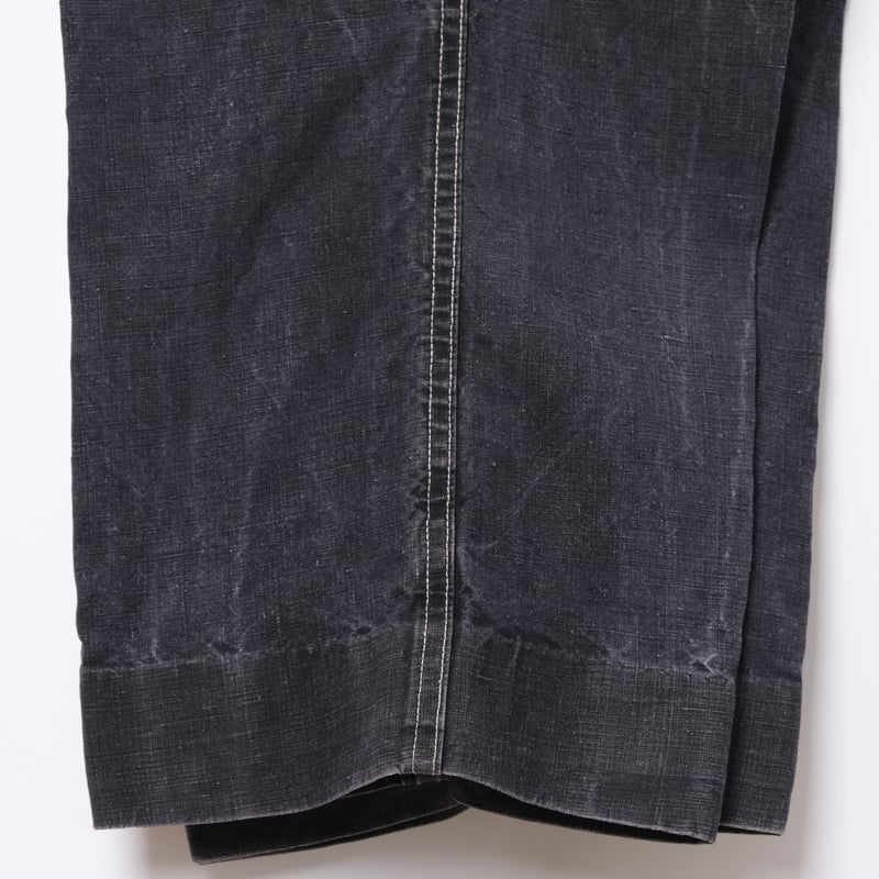 50-60s France Vintage Au Molinel Black Linen Ma 50-60s France Vintage Au Molinel Black Linen Ma