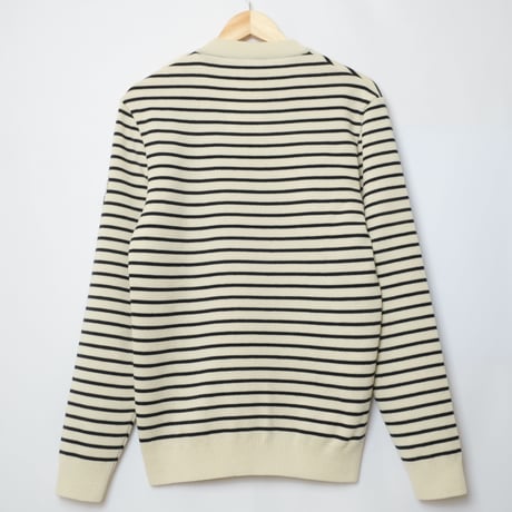 SAINT JAMES Border Knit（Ivory×Navy）Size XL