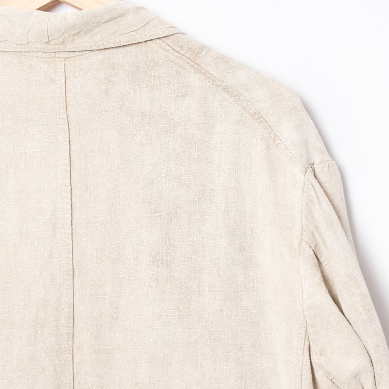 30-40s France Vintage Linen Coat With Chin Stra