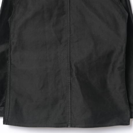 30-40s France Vintage L' Inusable Black Moleskin Work Jacket