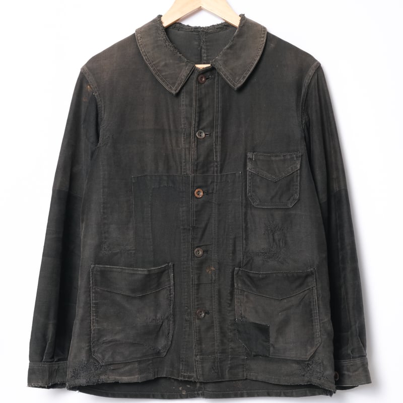 Special 30s 40s ブラックモールスキンコート 40's ブラックモールスキンフレンチワークコート - Fresh