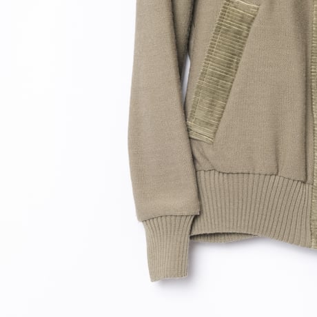 70-80s Vintage adidas Button Knit Jacket Khaki (Made in West Germany)