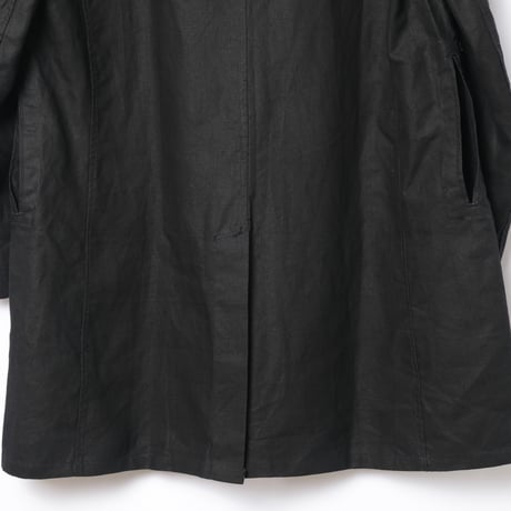 40s France Vintage Indigo Linen Maquignon Coat Dead Stock
