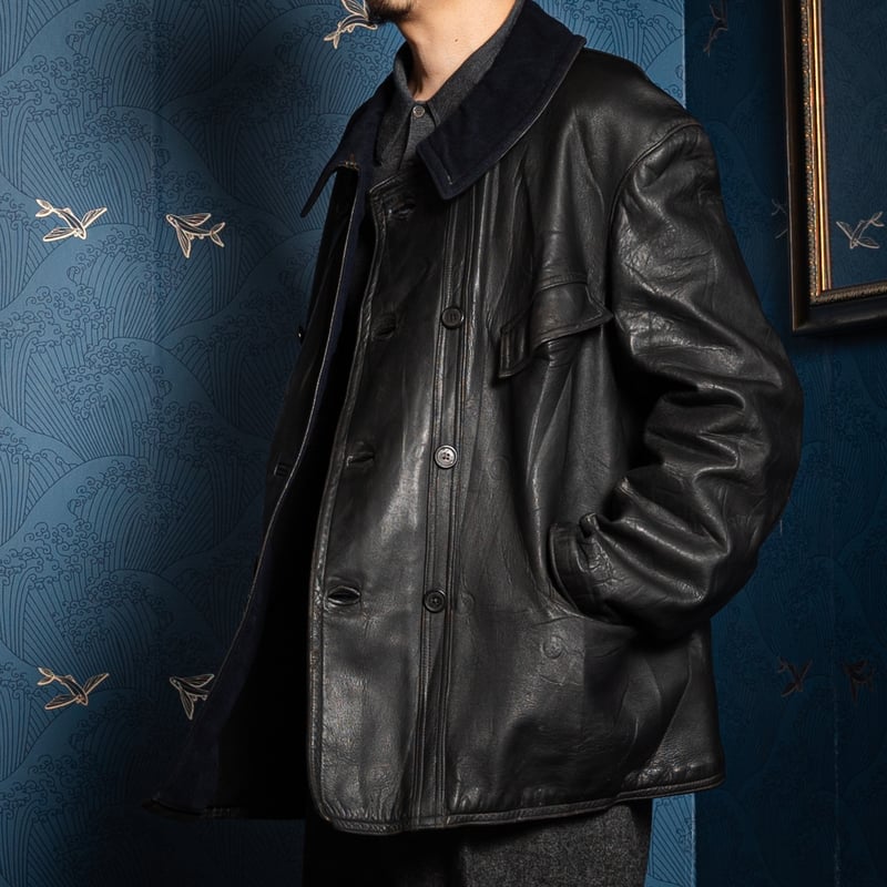 40-50s France Vintage Le Kléber Leather Jacket