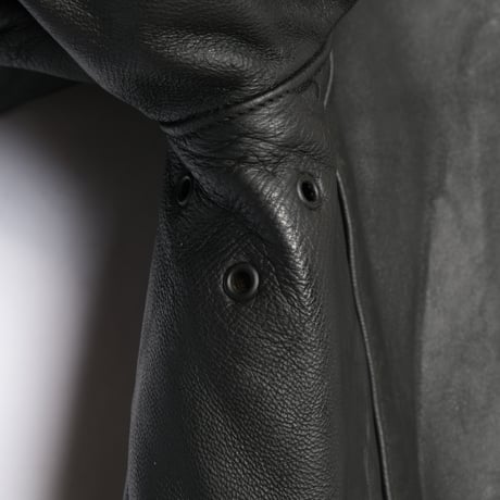 50s France Vintage L'IDEAL Leather Jacket Herringbone Wool Collar (Corbusier Jacket)