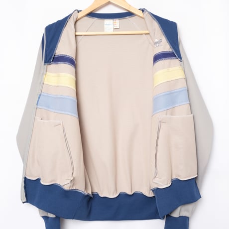 70-80s Vintage adidas Ventex Track Jacket Model First Gray×Navy×Yellow×Light Blue(Made in France)
