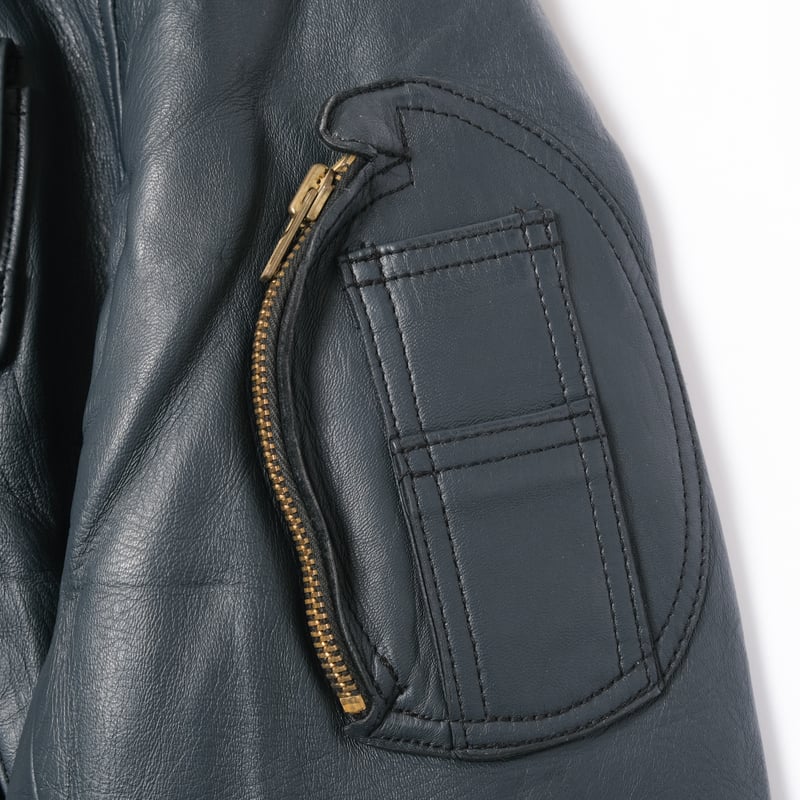 70s-80s French Army VTN Pilot Leather Jacket Si