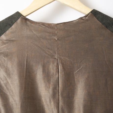 30-40s French Vintage Wool Gilet Light Gray