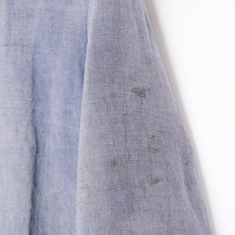 30s France Vintage Indigo Linen Double Breast