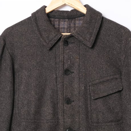 40-50s France Vintage Pascal HBT Wool Farmers Work Jacket