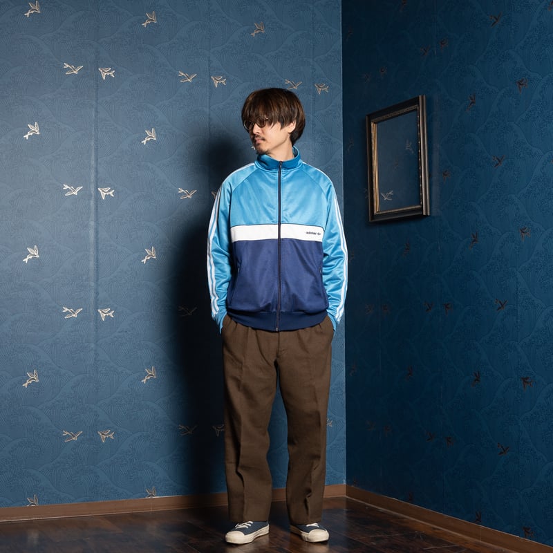 80s Vintage adidas Track Jacket Navy ×Light Blu 80s Vintage adidas Track Jacket Navy ×Light Blu