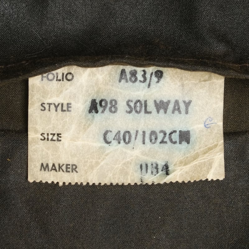 1983 Barbour Solway Zipper 2Warrant C40 With Ho