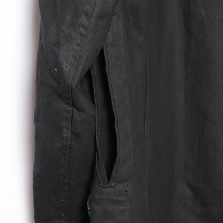 40s France Vintage Indigo Linen Maquignon Coat Dead Stock