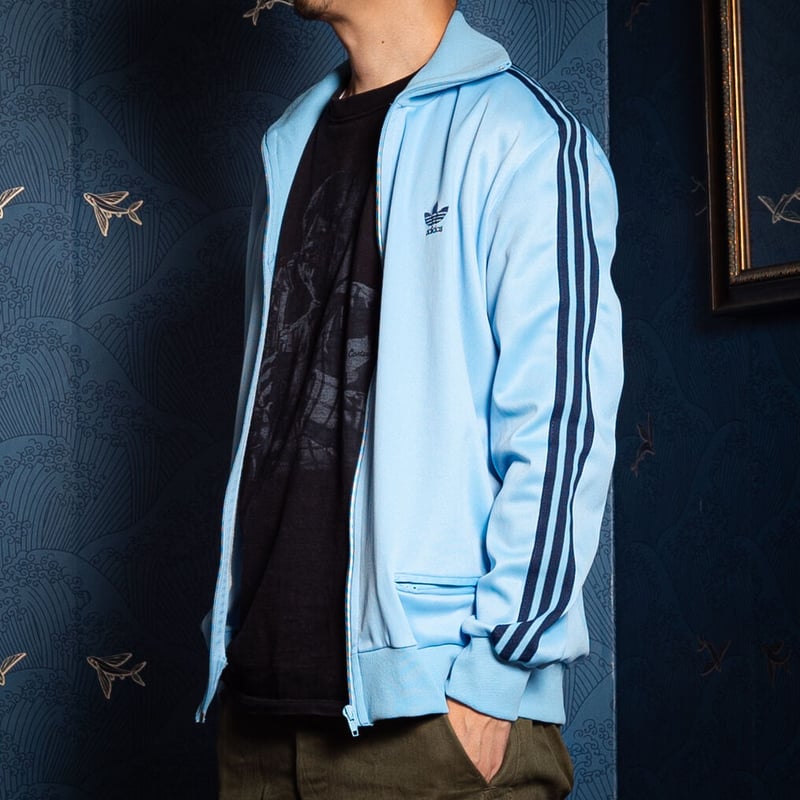 s Vintage adidas Track Jacket Light Blue ×