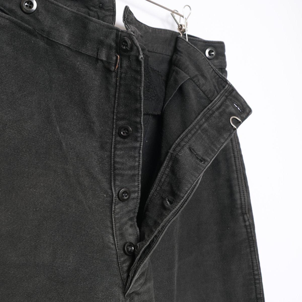 40s France Vintage Black Moleskin Work Trousers 40s France Vintage Black Moleskin Work Trousers