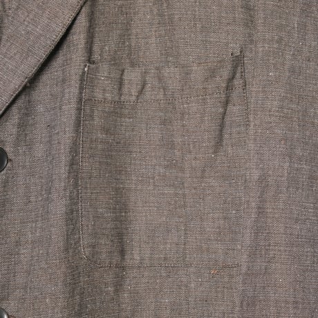50-60s France Vintage Canvas Black Chambray Tailored Jacket 46