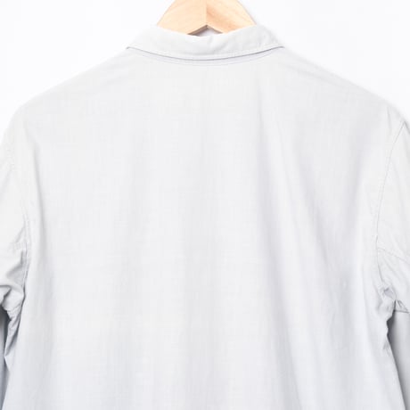 50s France Vintage Light Blue Gray Cotton Shirt
