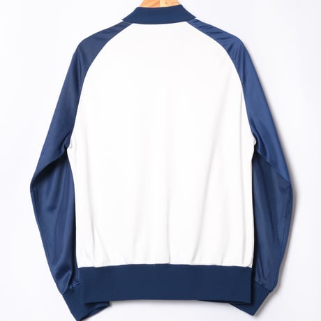 70s Vintage adidas Collarless Track Jacket White × Navy