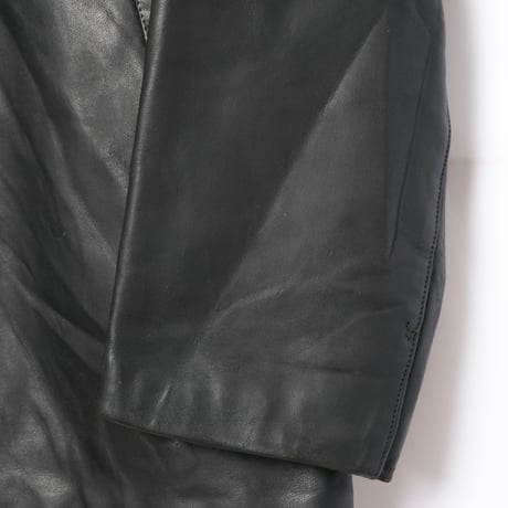 50s France Vintage L'IDEAL Leather Jacket Herringbone Wool Collar (Corbusier Jacket)