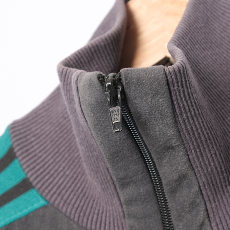 80s Vintage adidas Ventex Track Jacket Model Challenger Gray × Green × Purple (Made in France)