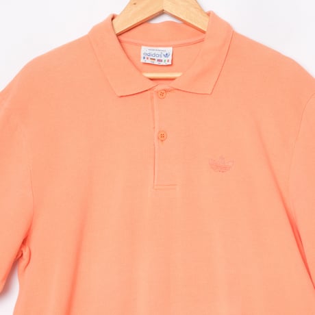 80s Vintage adidas VENTEX Half Sleeve Polo Shirt Orange（Made in France）