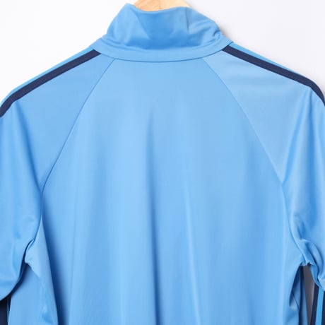 80s Vintage adidas Track Jacket Curve Pocket Light Blue × Navy (Made in Hungaria)