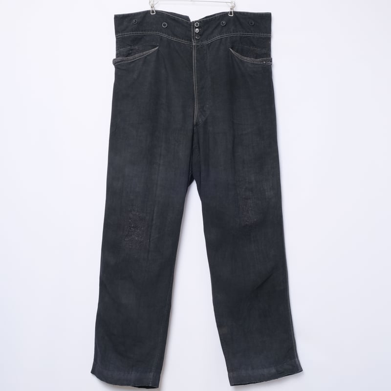 30-40s France Vintage SALACHE Black Linen Maq