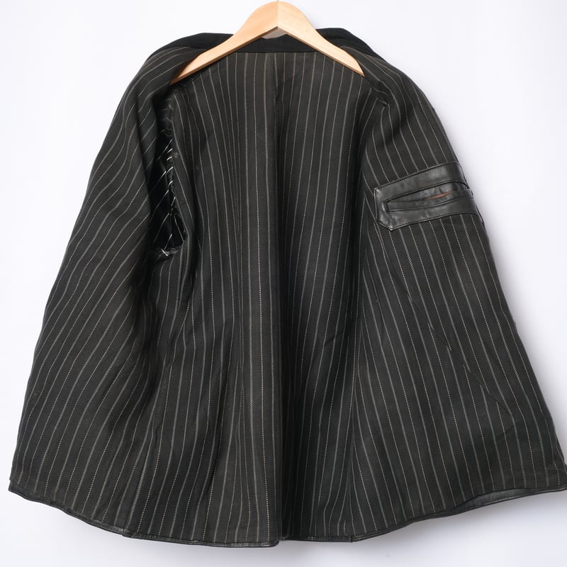 40s-50s France Vintage Leather Jacket Wool Coll 40s-50s France Vintage Leather Jacket Wool Coll