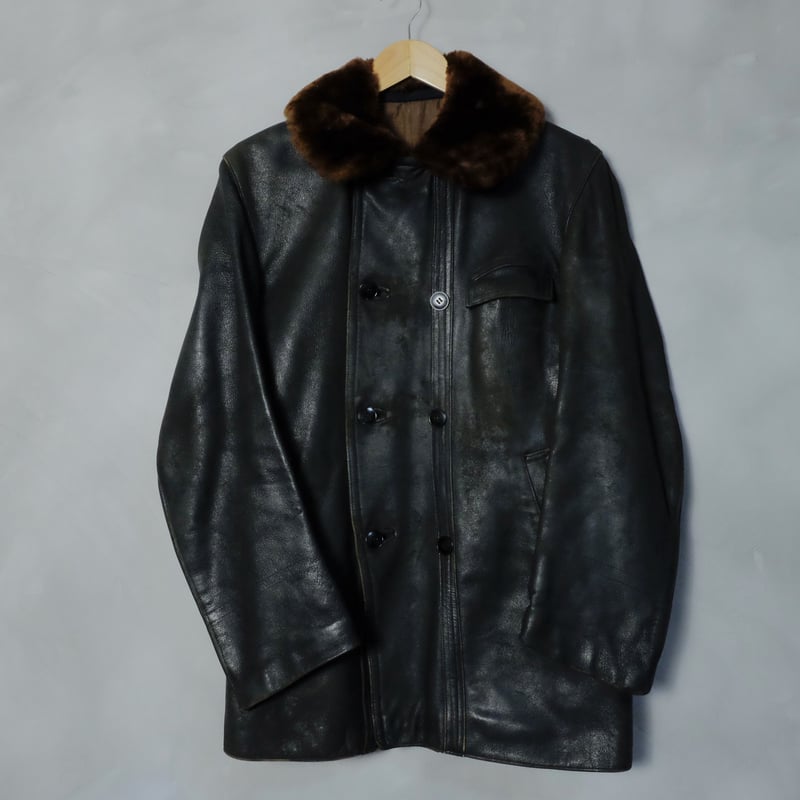30s-40s French Vintage Leather Jacket（Corbusier