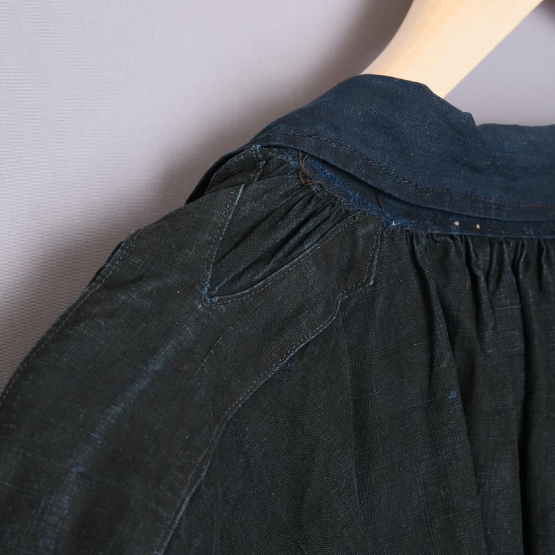 1900s Antique Indigo linen Biaude | Ugla パンと古着と本