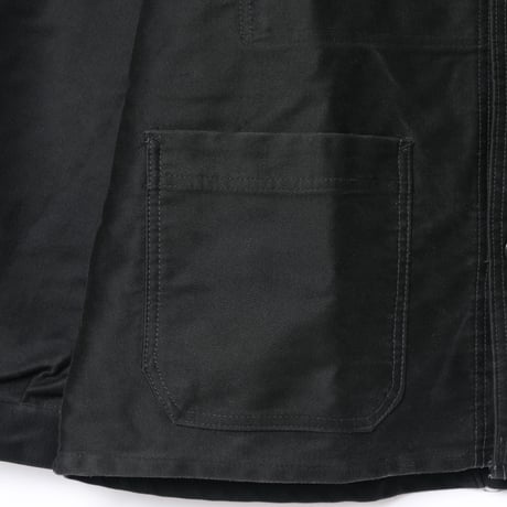40-50s France Vintage Dubure & Deverchére Black Moleskin Jacket