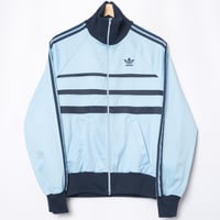 70-80s Vintage adidas Track Jacket Model  First Light Blue× Navy（Made in France)