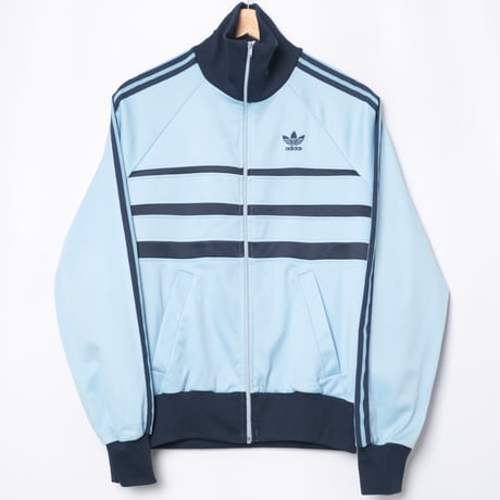 70-80s Vintage adidas Track Jacket Model  First Light Blue× Navy（Made in France)