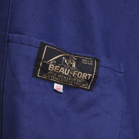 40-50s BEAU-FORT Blue Moleskin Jacket ②