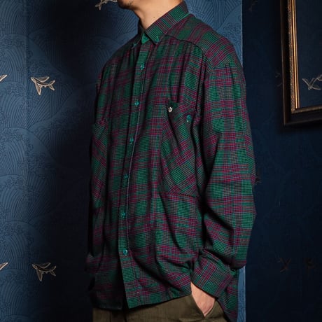 80s Vintage adidas Ventex Checked Shirt（Made in France）