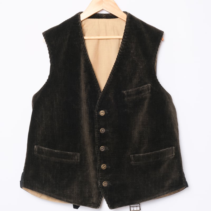 30s FRENCH CORDUROY GILET VESTフランス製