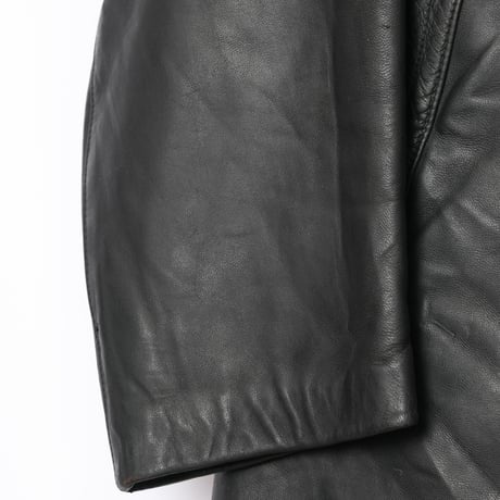 50s France Vintage L'IDEAL Leather Jacket Herringbone Wool Collar (Corbusier Jacket)