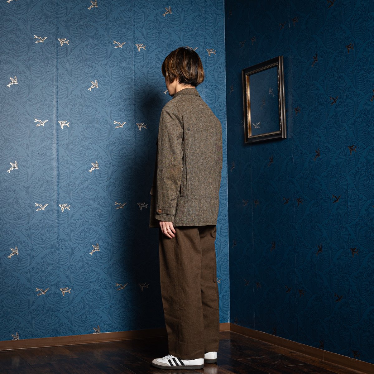 30-40s France Vintage Black Chambray HBT Huntin