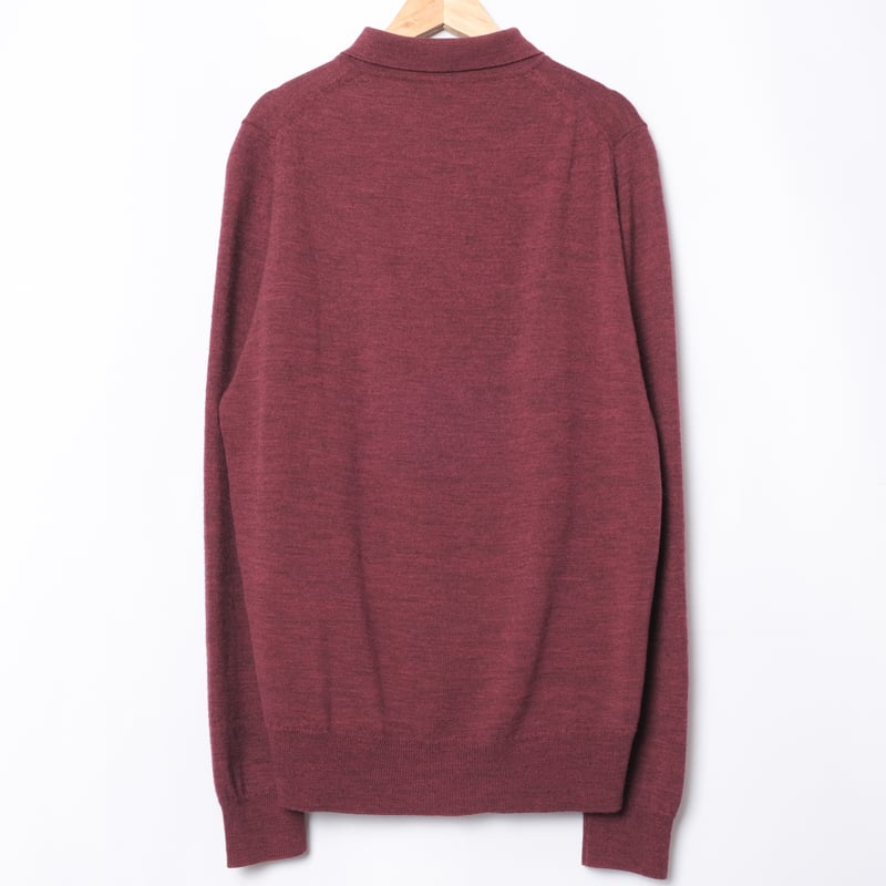 90s JOHN SMEDLEY Merino Wool Knit Polo（Made in