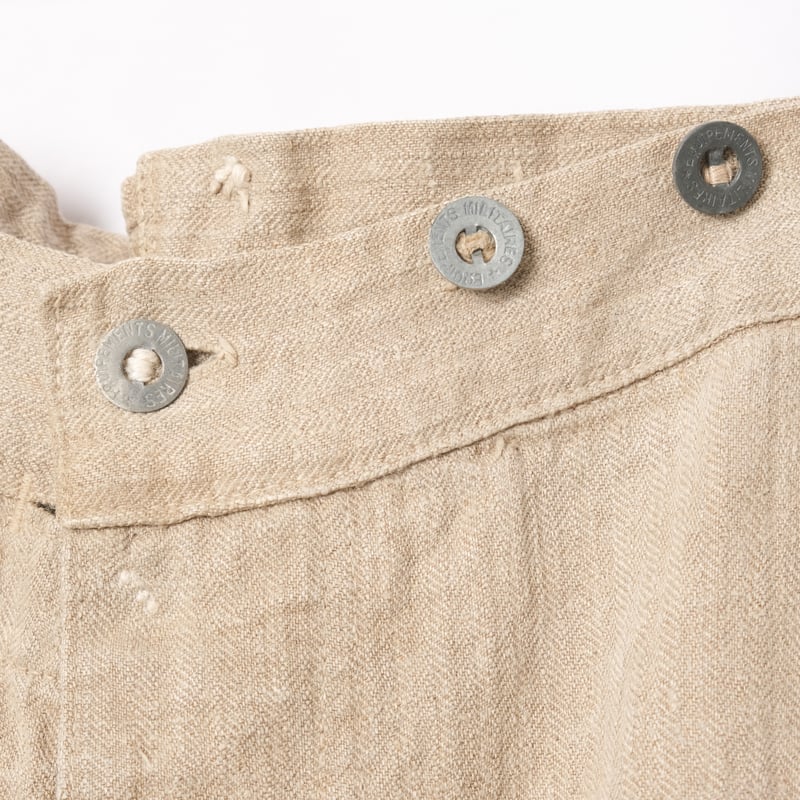 30s French Army Ecru Linen HBT Bourgeron Trouse