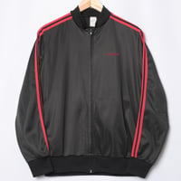70-80s Vintage adidas Collarless Track Jacket Black × Red