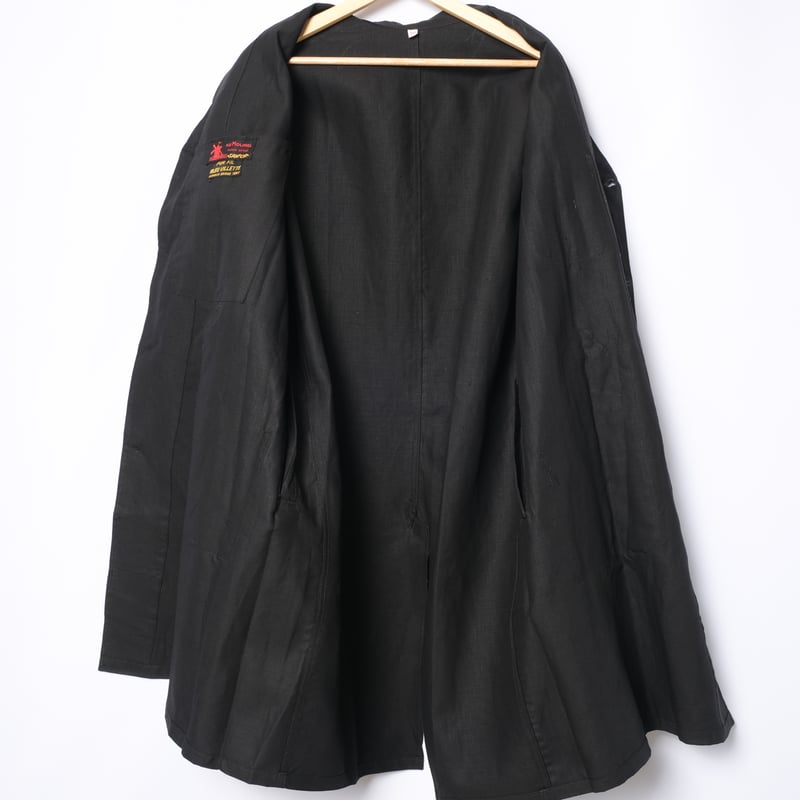 40s France Vintage Au Molinel Black Linen Maqui