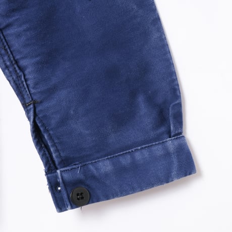 50-60s France Vintage Le Sans Pareil Blue Moleskin Jacket 1