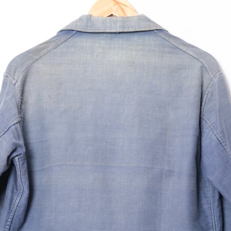 40s France Vintage Le Faisan Blue Mokeskin Cyclist Jacket