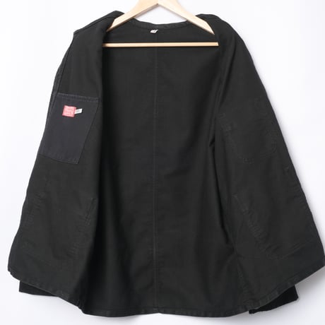 50-60s France Vintage Adolphe Lafont Black Moleskin Work Jacket