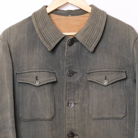 30-40s France Vintage EGAN Cotton Pique Hunting Jacket