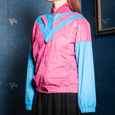 70-80s Vintage adidas Ventex Velours Track Jacket Pink (Made in France)