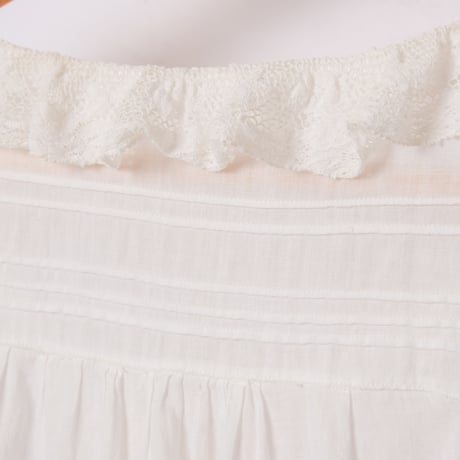 〜1930s French Antique Cotton Lace Short Sleeve Night Dress  1