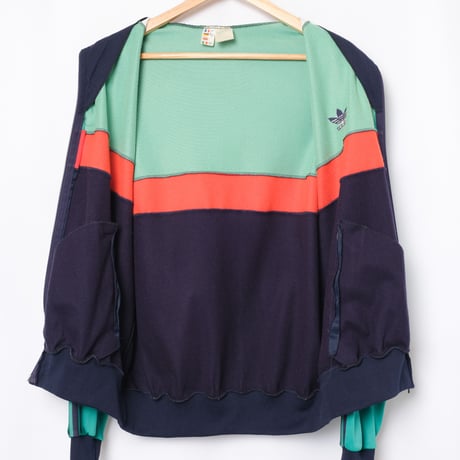 70-80s Vintage adidas Ventex Track Jacket Green×Red×Navy (Made in France)
