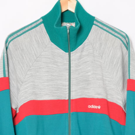 80s Vintage adidas Ventex Sweat Jacket Grey × Green  (Made in France)